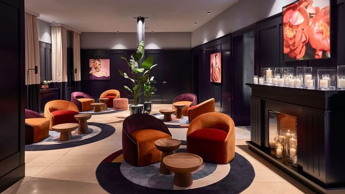 Concept design of lounge area interior at Falkensteiner Hotels
