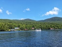 Aerial view of Lake Placid Marina near High Peaks Resort