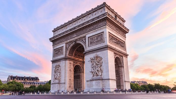 Aerial view of Arc de Triomphe in Paris near Oceania Hotels