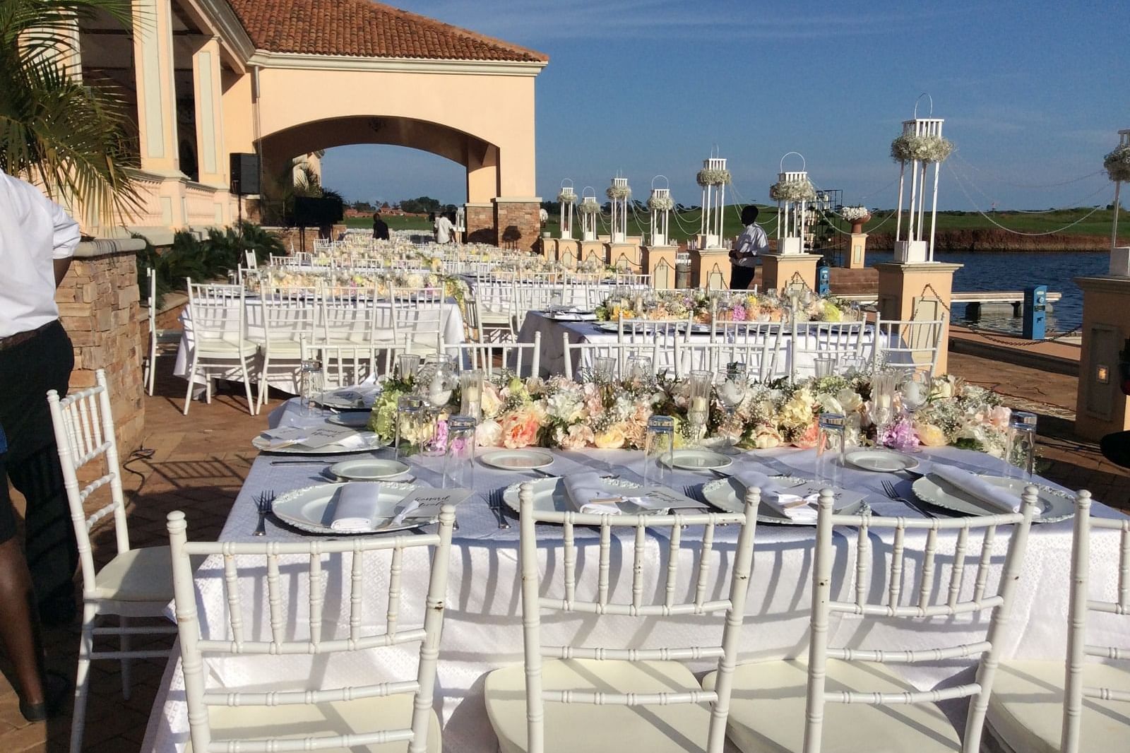 An Outdoor Wedding arrangement at Lake Victoria Serena Resort