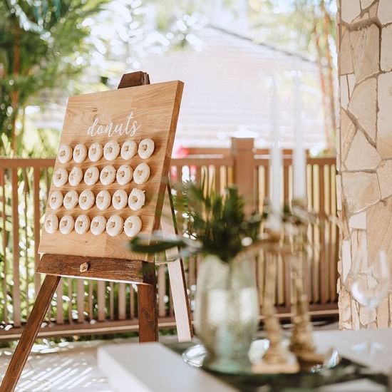 Tropical Terrace Wedding set up, Pullman Palm Cove Sea Resort