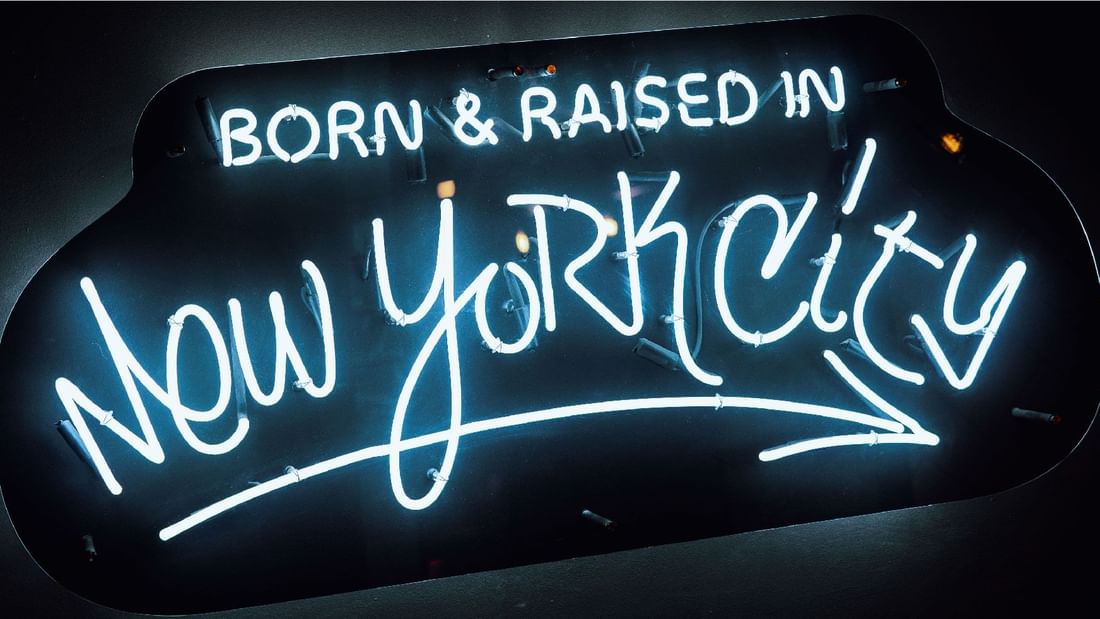 A neon sign displaying 