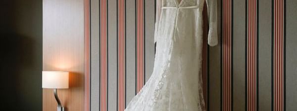 Wedding dress hung at Mercure Gold Coast Resort