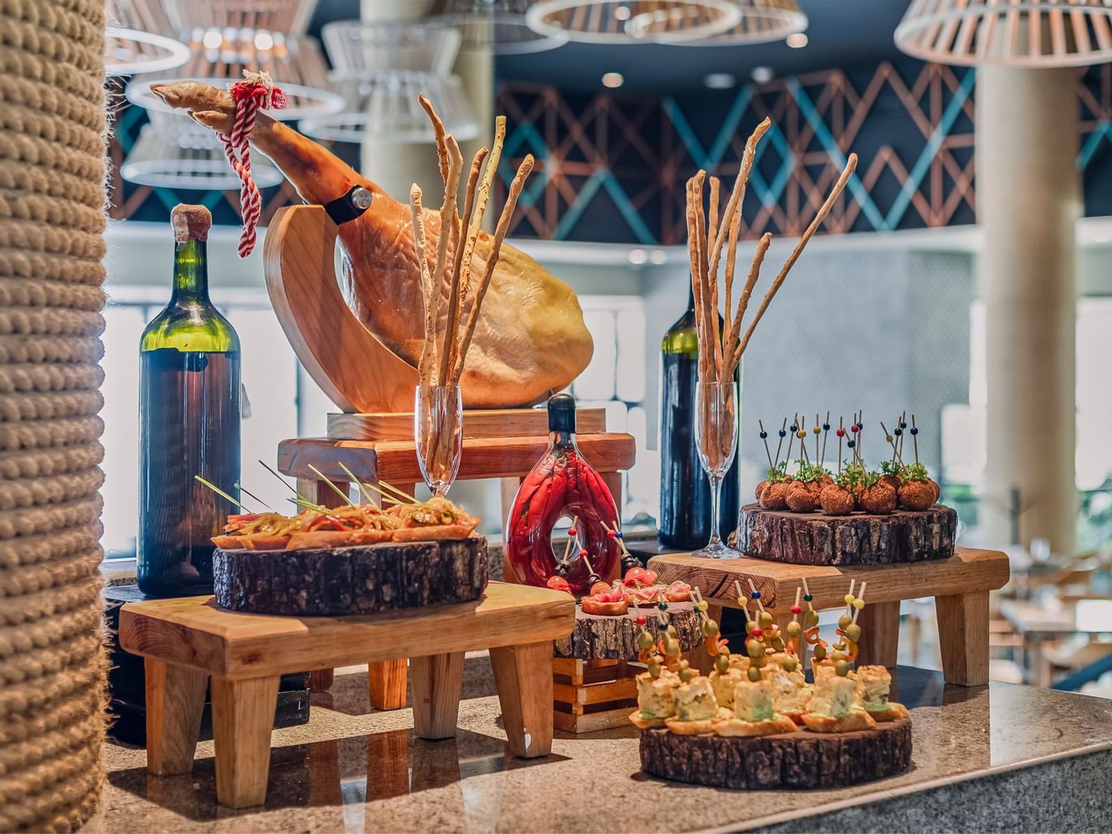 Served food items in a Buffet, Kalmia restaurant, La Colección