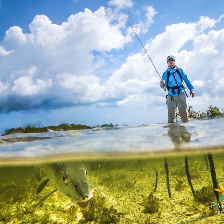 Man Bone-fishing in Turks & Caicos near Somerset On Grace Bay
