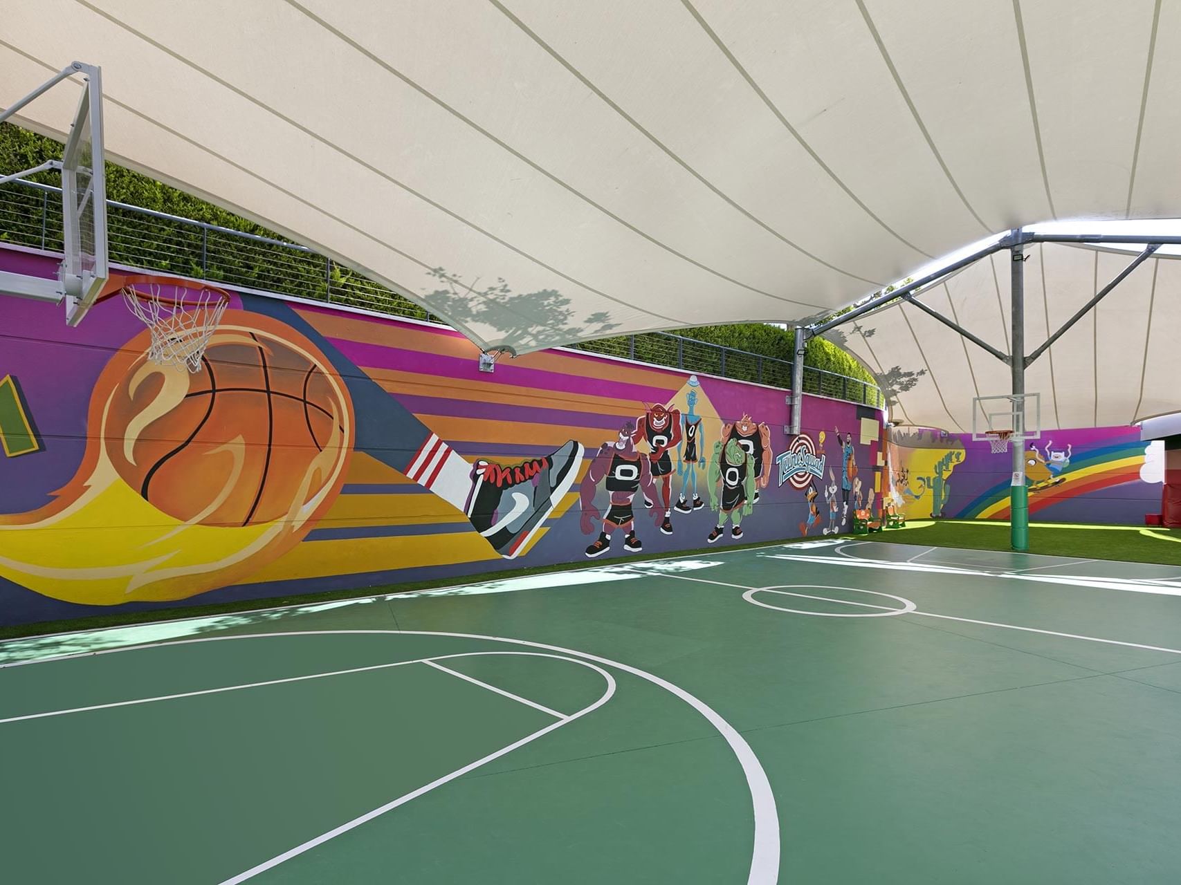Indoor basketball court area for children in Tini Kids Club at Titanic Deluxe Golf Belek