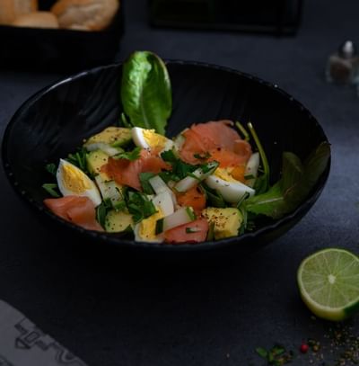 Smoked Salmon Salad dish served at Amsterdam Manor Resort