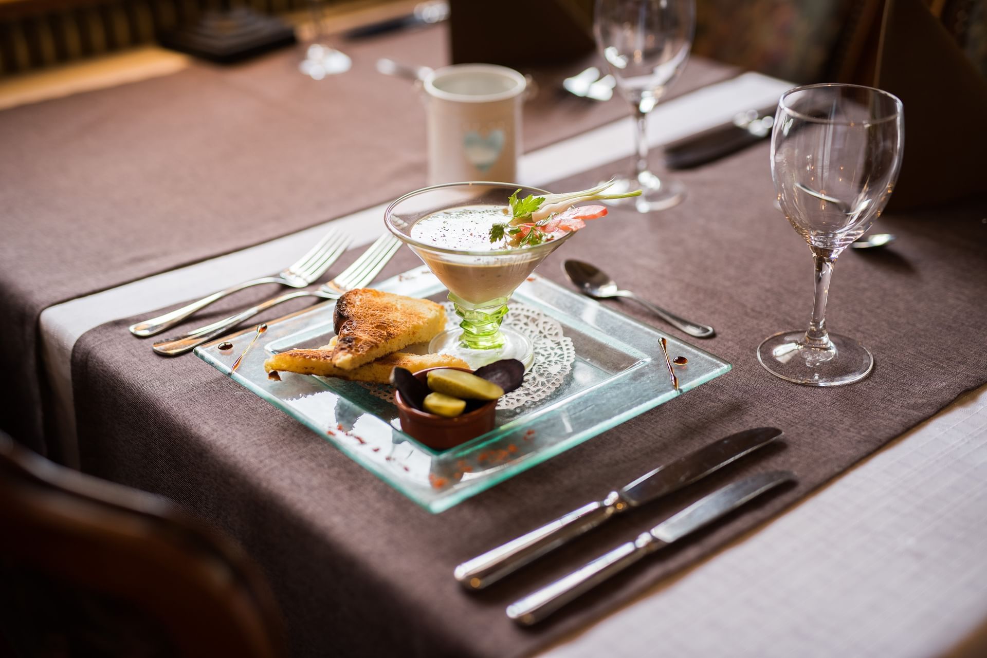 Closeup of a meal with cutleries at Hotel Kastelberg