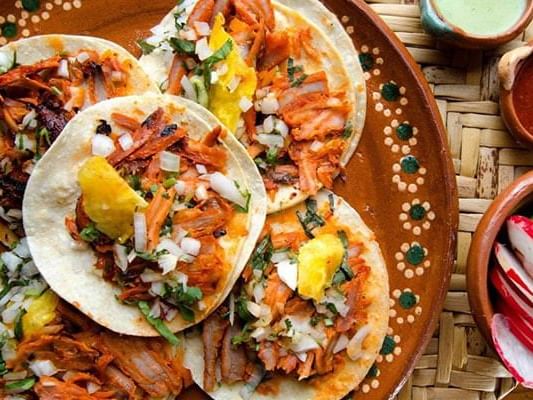 Tacos & dips served in a Restaurant near Casa Mali by Dominion