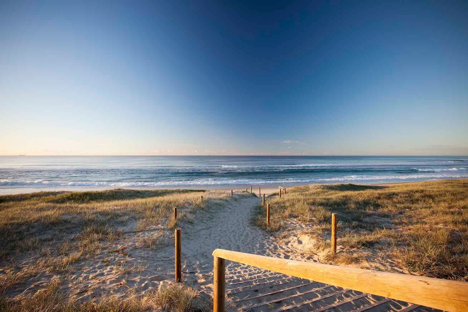 Direct beach access at luxury 5 star central coast resort