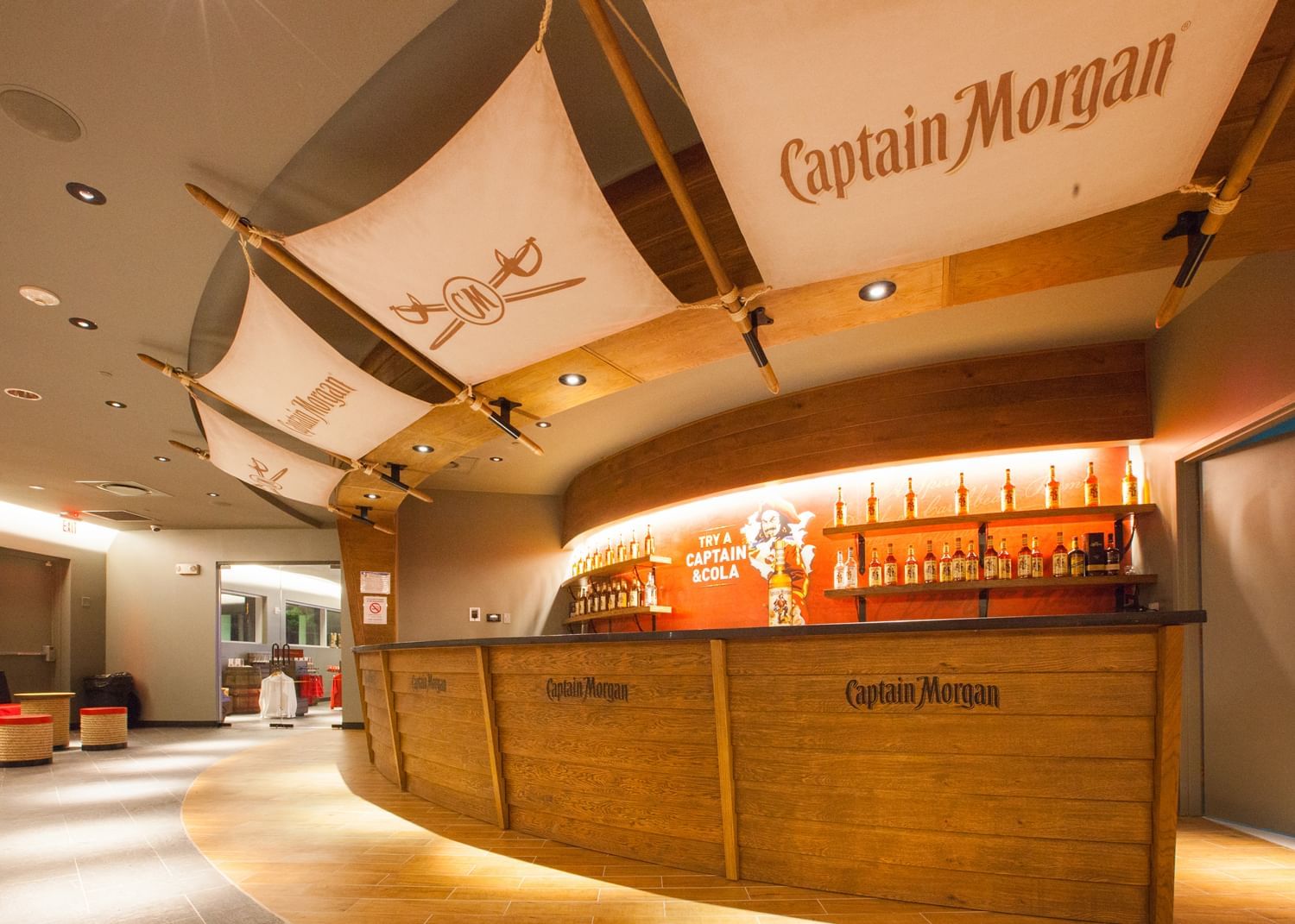 The counter at Captain Morgan Rum Distillery in The Buccaneer