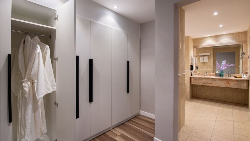 Closet and vanity area in Royal Suite Sea View at Warwick Hotels & Resorts