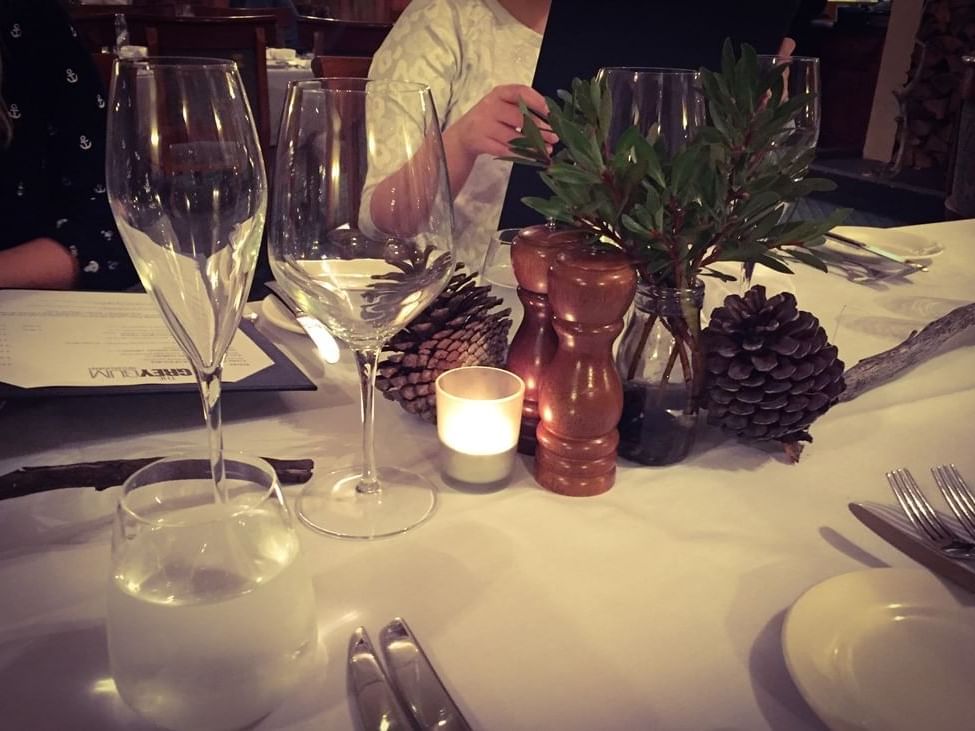 Table utensils in Grey Gum restaurant at Cradle Mountain Hotel