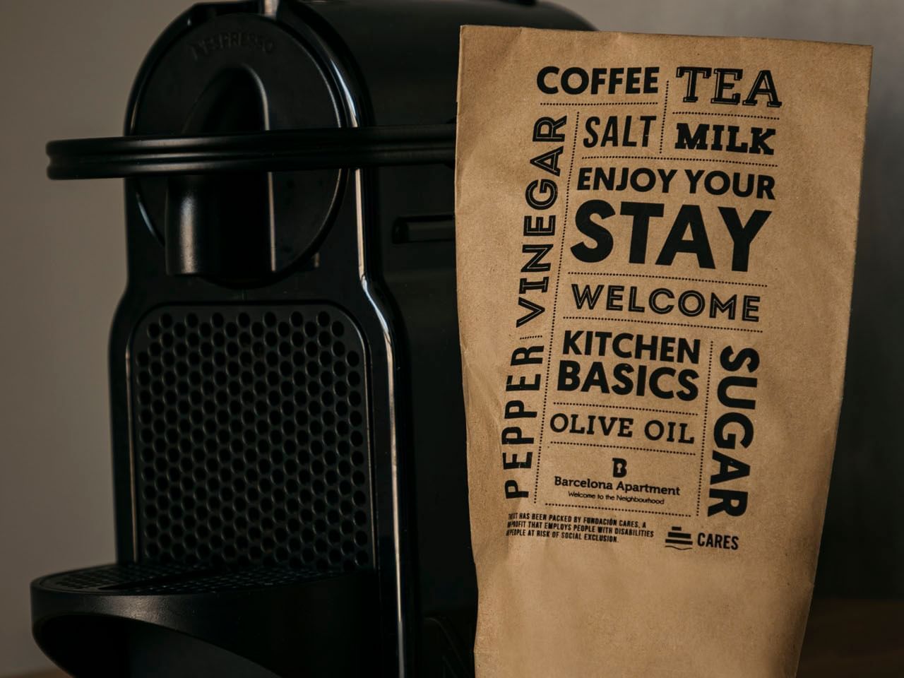 Closeup on a coffee machine at Barcelona Apartment
