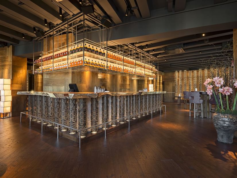 Zuma restaurant bar counter at Fendi Private Suites