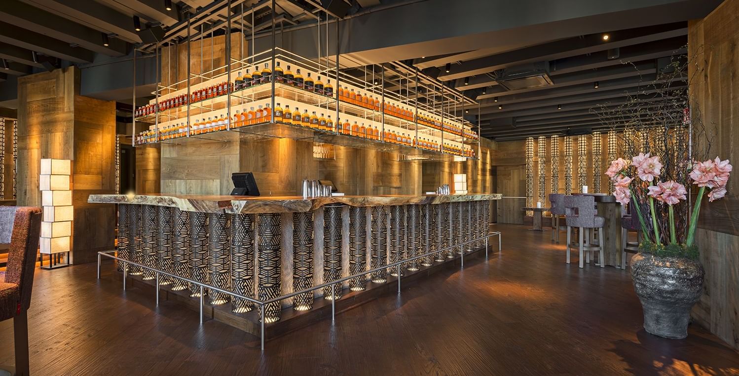 Zuma restaurant bar counter at Fendi Private Suites