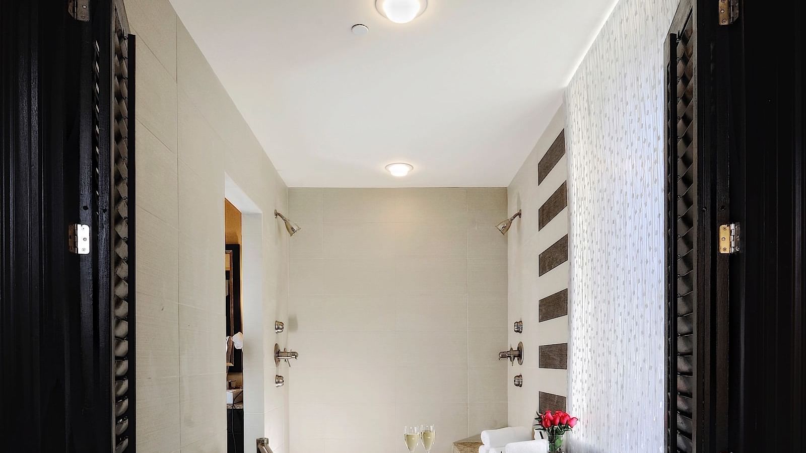 Interior of Celebrity Suite bathroom at The Mayo Hotel