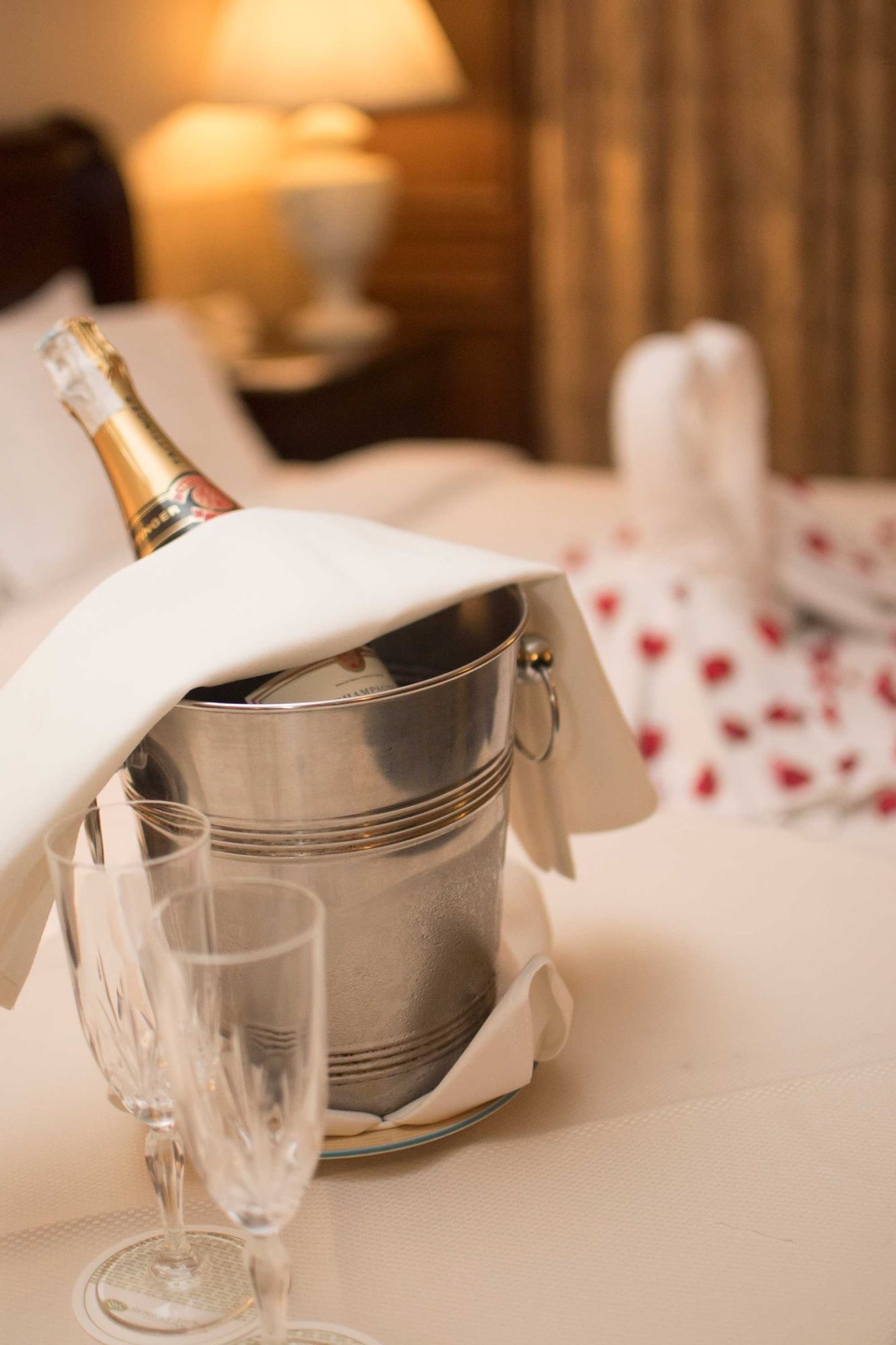 Close-up of Champagne on ice for a honeymooner at Sunway Hotel Phnom Penh