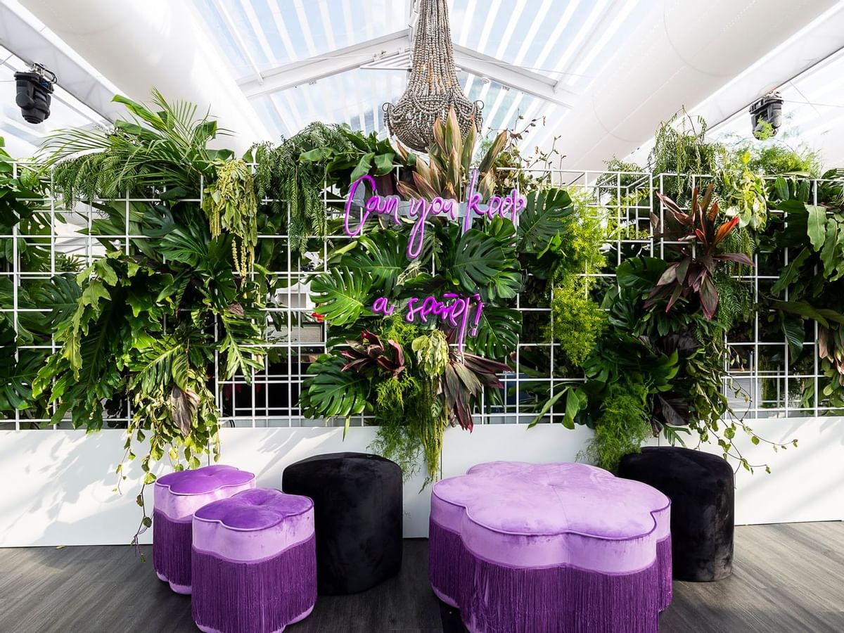 Seating area in Crown Aviary at Crown Hotel Melbourne