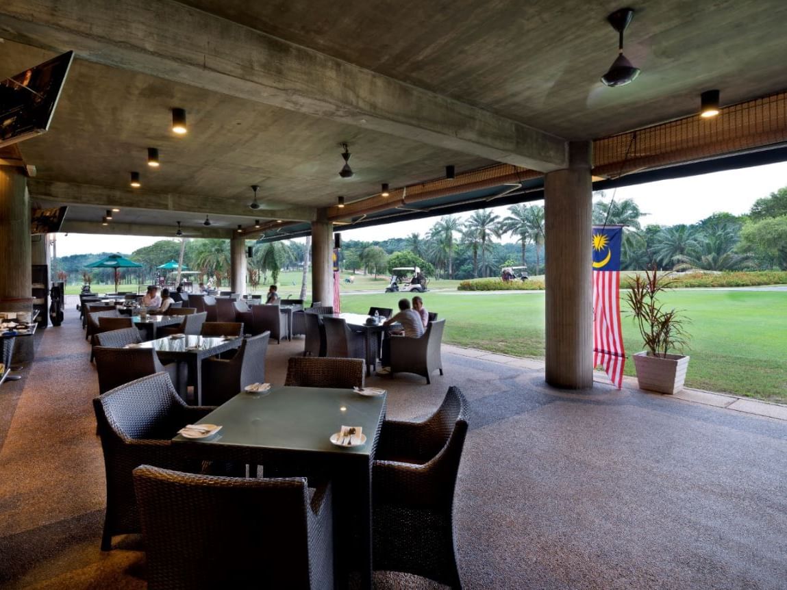 A view of Golfer's Terrace outdoor dining at The Saujana Hotel Kuala Lumpur