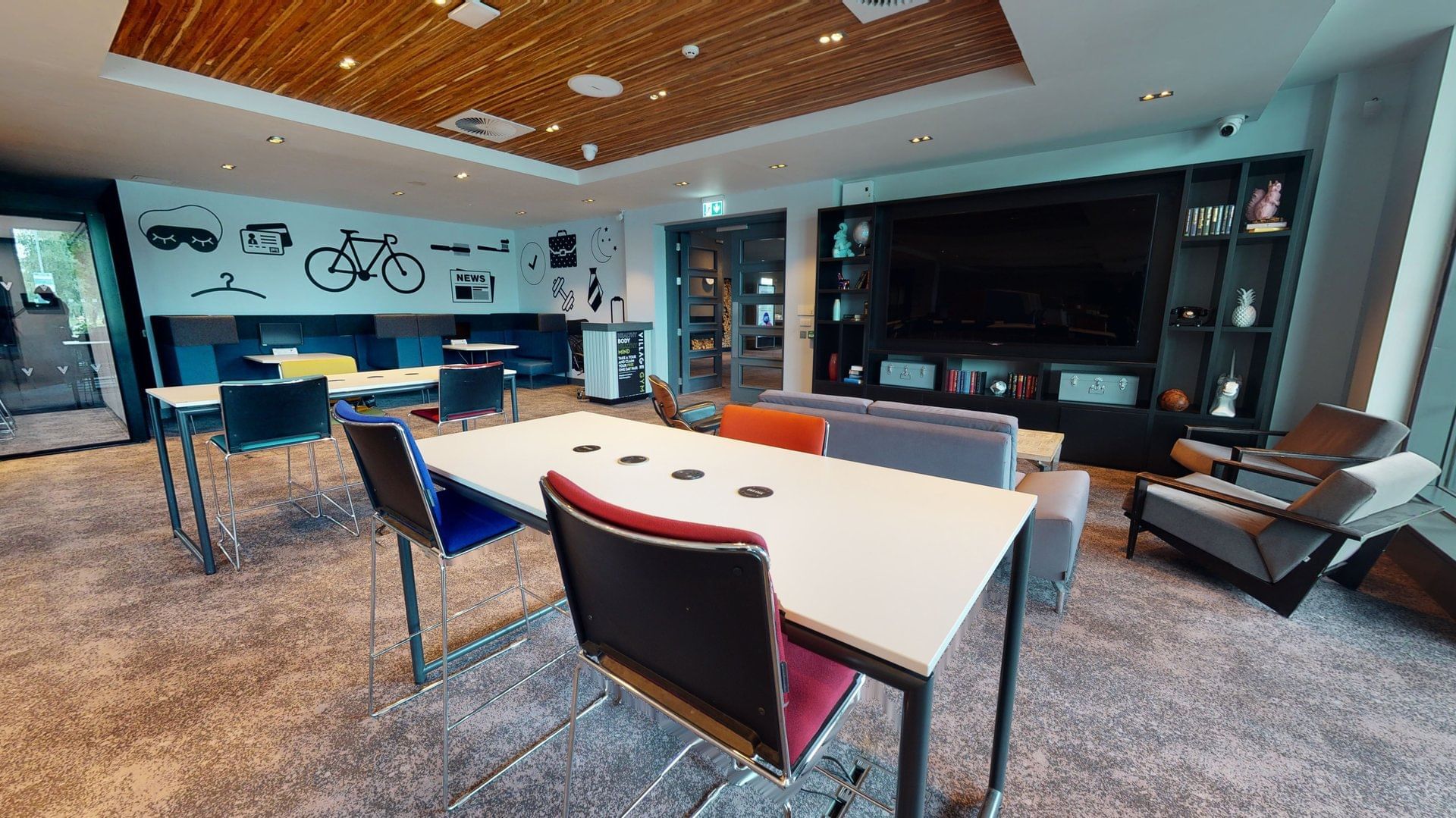 Interior of the workspace  at Village Hotel Birmingham