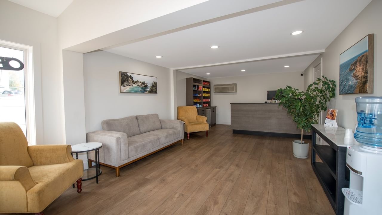 Lobby of Coast Penticton Hotel and front desk