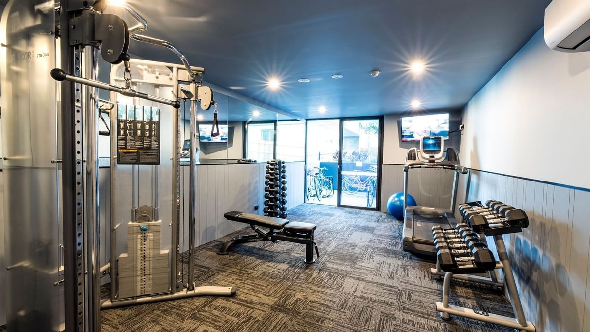 Gym with equipments at The Sebel Brisbane Margate Beach