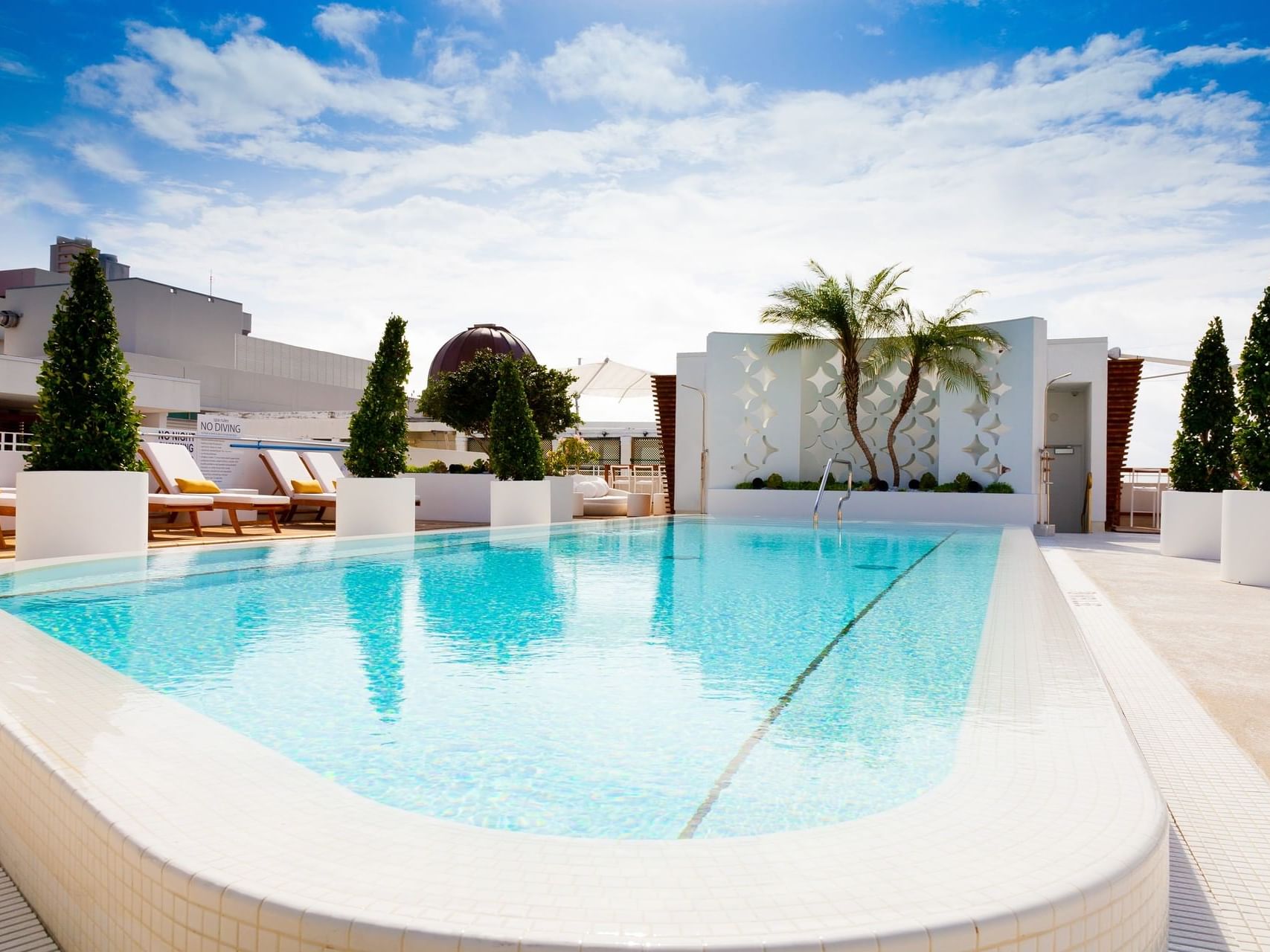 Rooftop Pool with pool beds in Highbar at Dream South Beach
