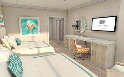 Beds with TV in Premium Queen at Sunseeker Resort