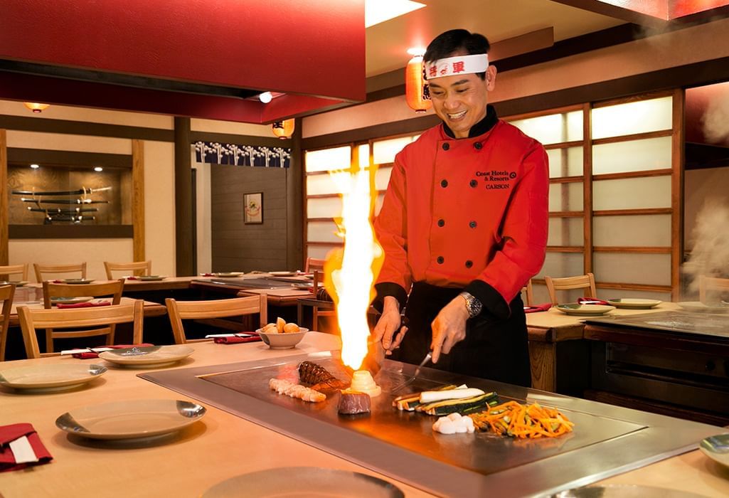 chef cooking at Shogun