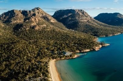 Aerial view of the freycinet lodge near Cradle Mountain Hotel
