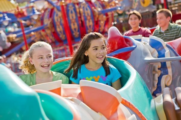 People enjoying the Flying Elephany Ride at Magic Kingdom near Lake Buena Vista Resort Village & Spa