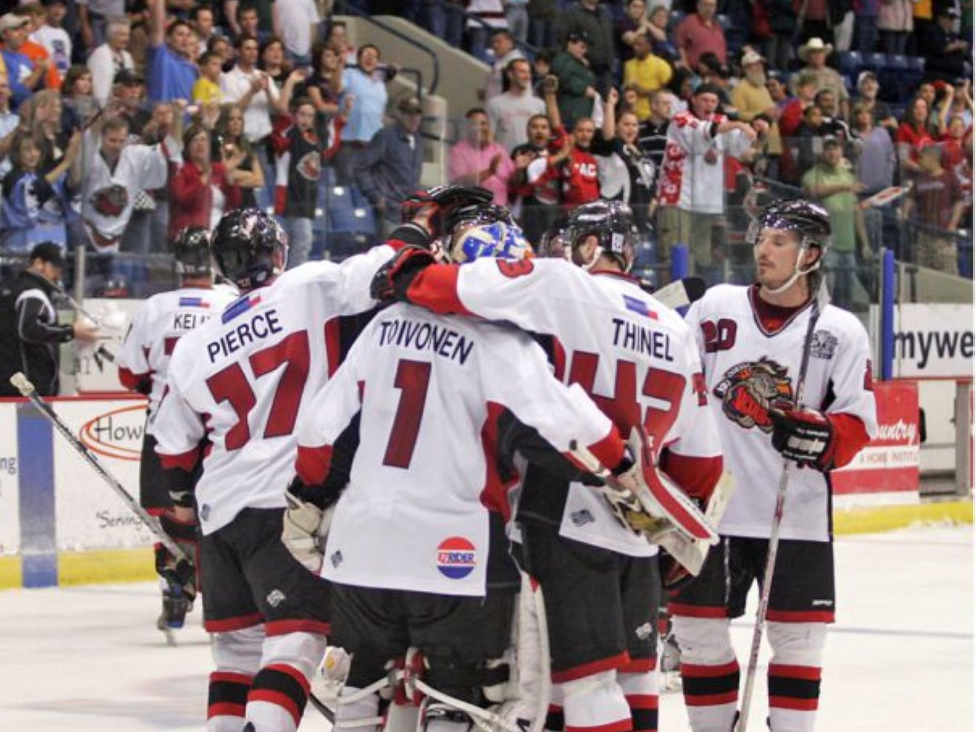 Ice hockey players in Ector County Coliseum near MCM E.H.O