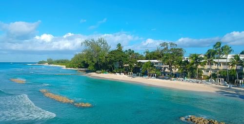 Distance view of Sugar Bay Barbados with the east coast