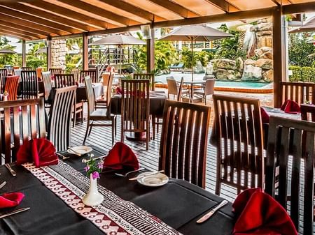 Dining tables in Kanavata Restaurant at Tokatoka Resort