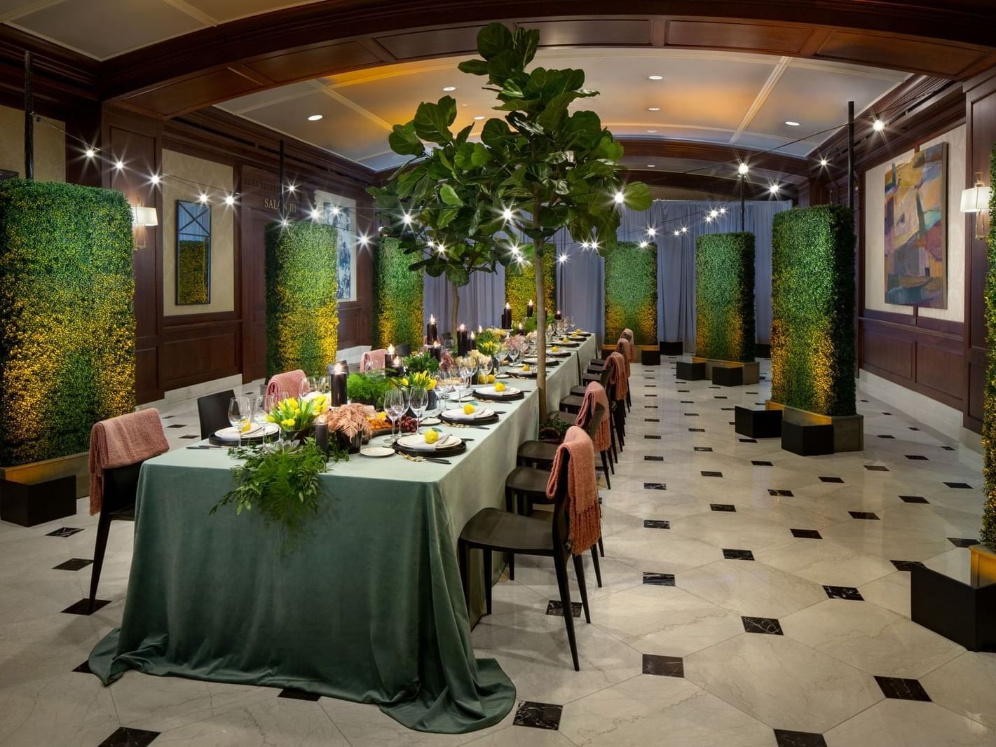 long table in a meeting room