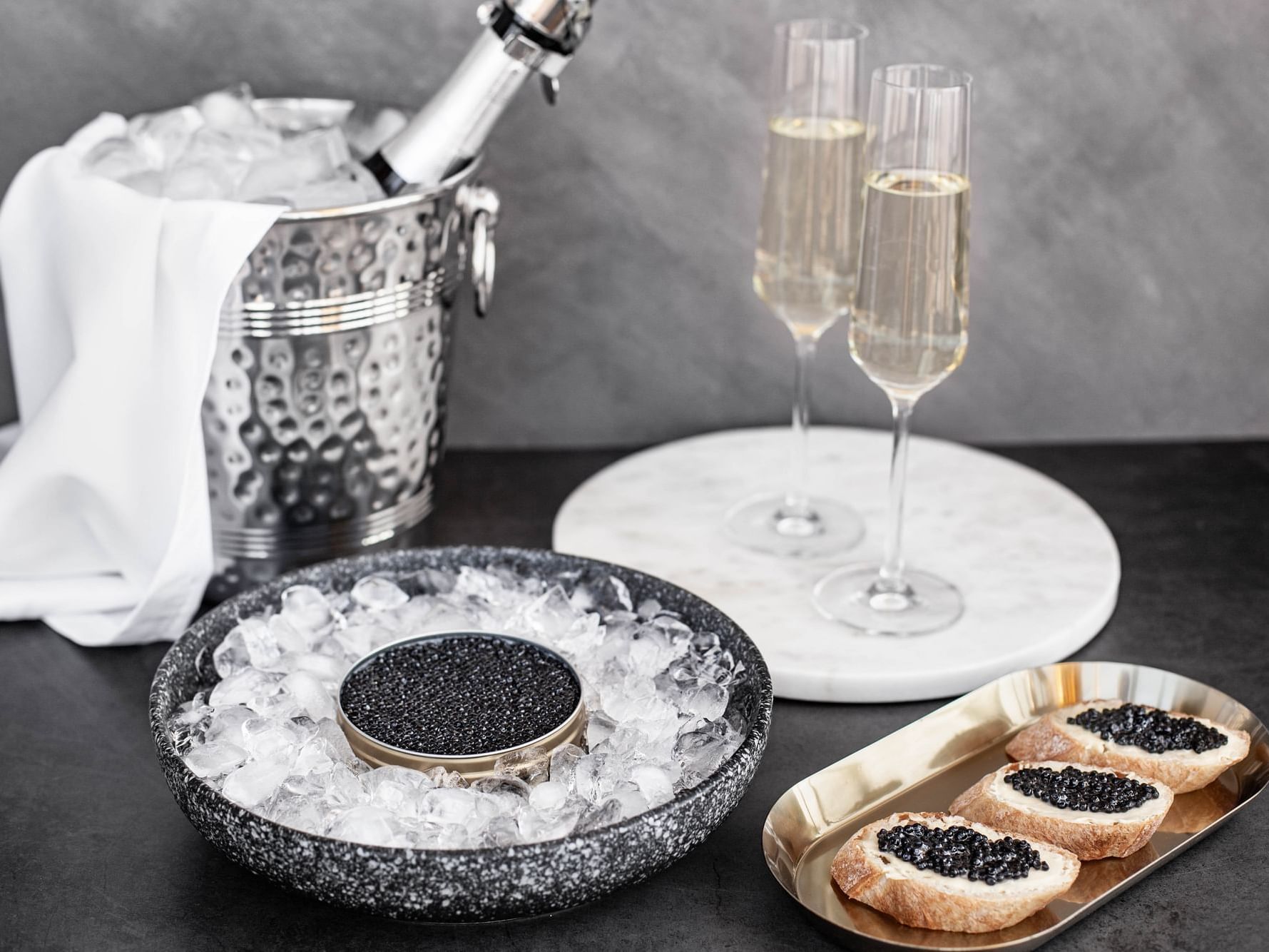 Champagne & fresh caviar served at Grand Coloane Resort