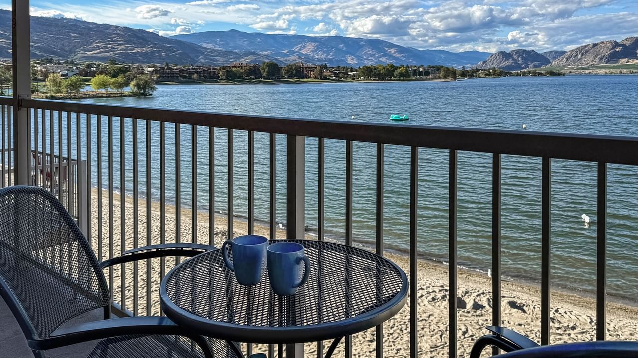 Balcony with a lake view