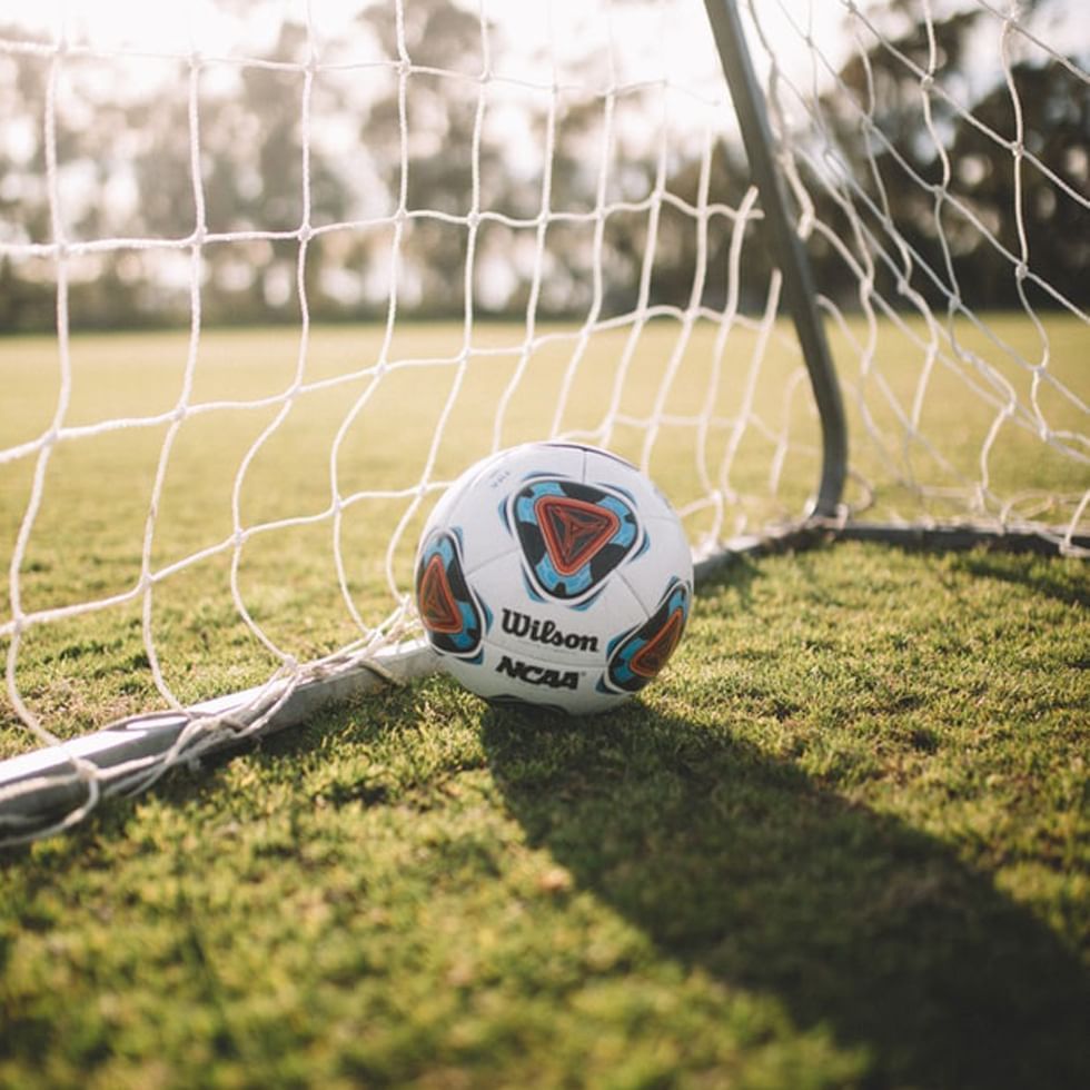 Close-up of football by the net at Falkensteiner Hotels