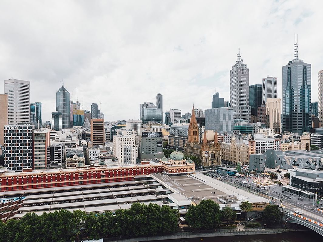 City views from 3 Bedroom 2 Bathroom Premium Apartment at Quay West Suites Melbourne