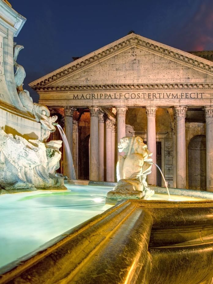 Close-up of a statue in Trevi Fountain near The Independent