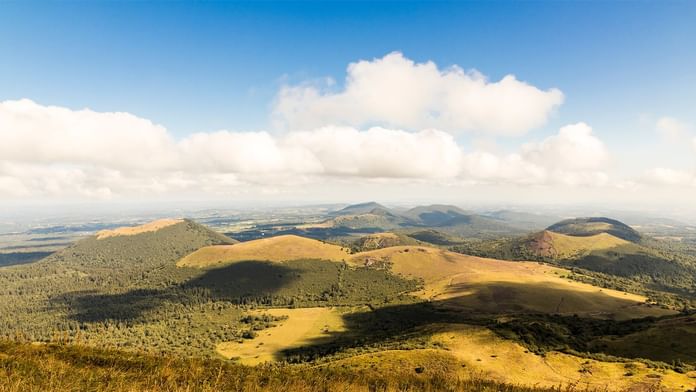 Aerial view of Chaîne des Puys near Oceania Hotels
