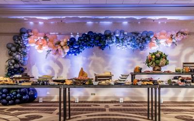 food station at ballroom event