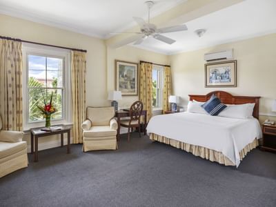 large bed in spacious room with furniture