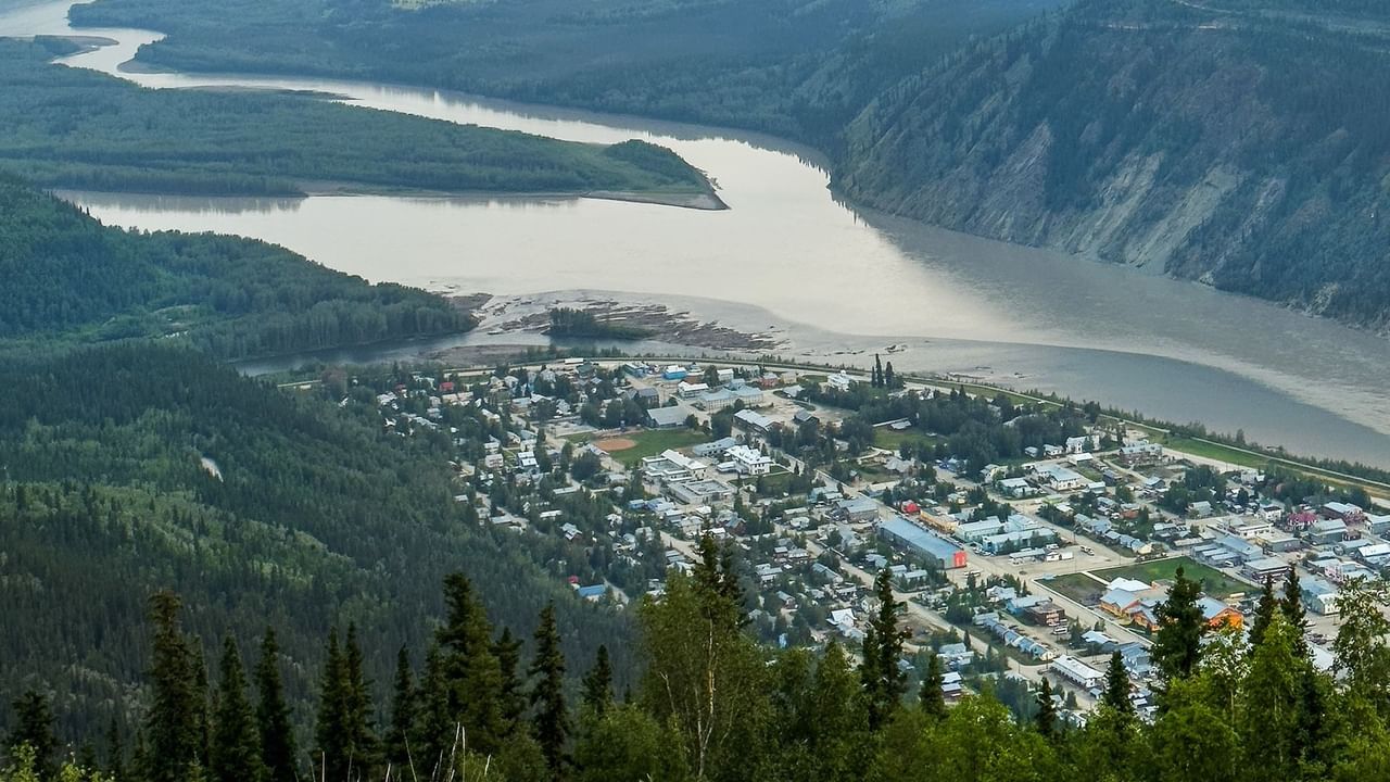 View of Dawson City from Midnight Dome Lookout