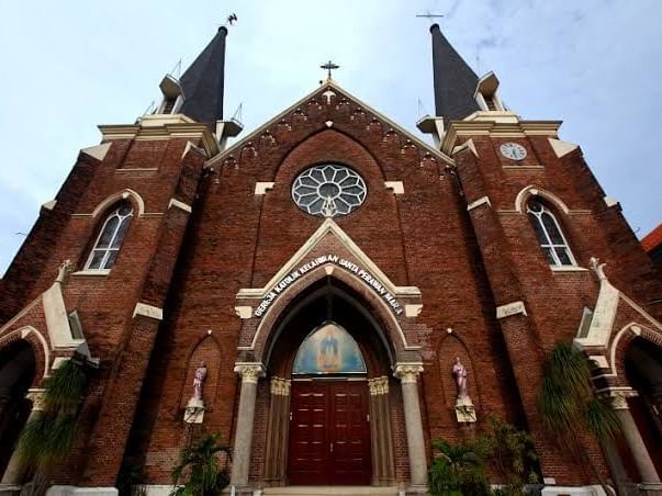 Entrance & exterior of Kepanjen Church near Vasa Hotel Surabaya
