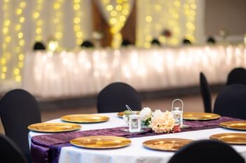 Wedding reception and banquet tables at Rodd Grand Yarmouth, one of the best hotels in Yarmouth, Nova Scotia for celebrations