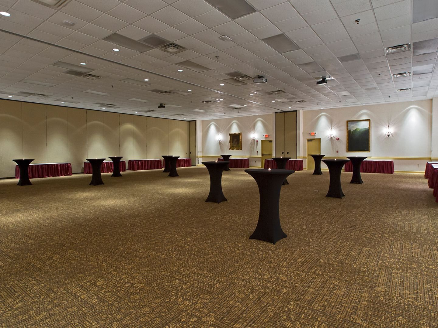 High-top tables in a convention Center at Music Road Resort