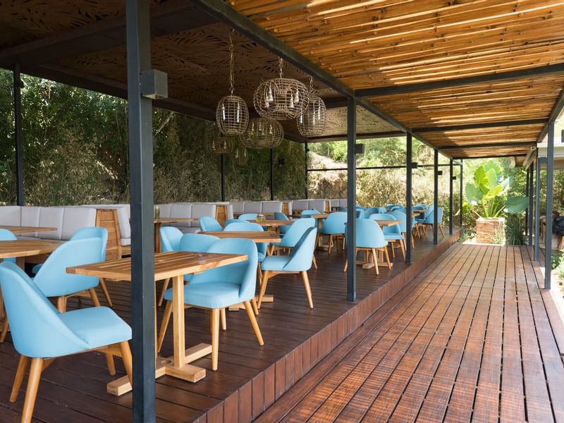 The terrace of Los Agapantos Restaurante at Gamma Hotels