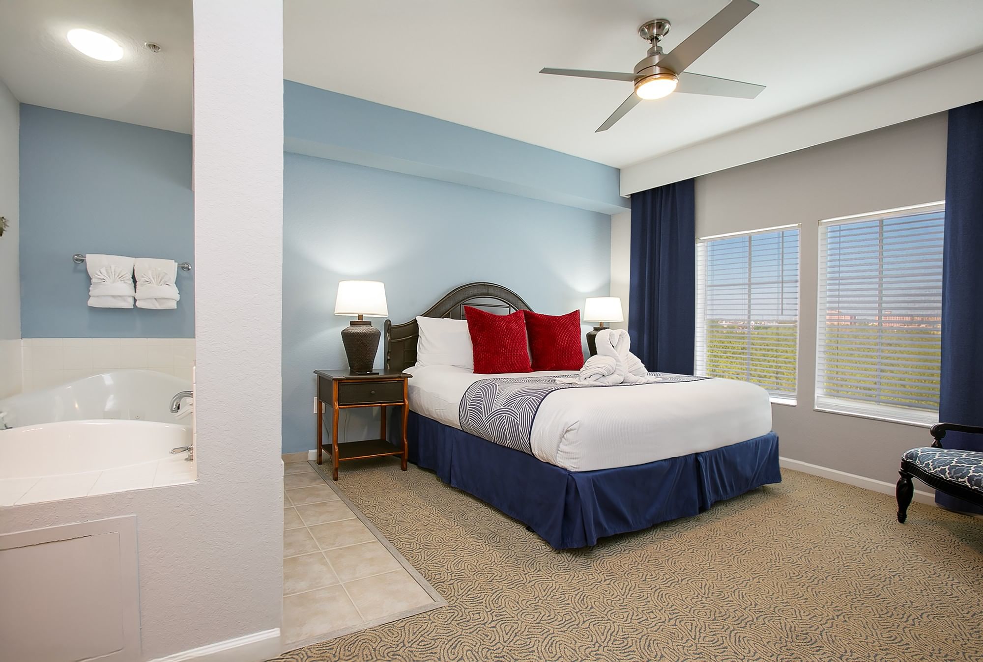 LBV Signature Collection Suite - Second Primary Bedroom with rug flooring and jetted tub